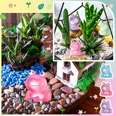 Glow in the Dark Frog Figurines 21Pcs Mini Frogs Garden Decoration Crafts