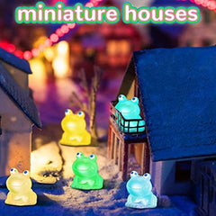 Glow in the Dark Frog Figurines 21Pcs Mini Frogs Garden Decoration Crafts