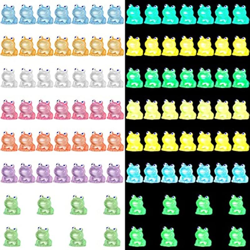 Glow in the Dark Frog Figurines 21Pcs Mini Frogs Garden Decoration Crafts
