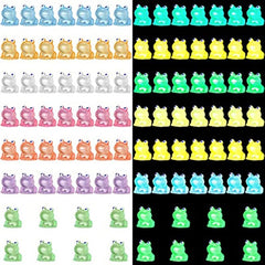 Glow in the Dark Frog Figurines 21Pcs Mini Frogs Garden Decoration Crafts