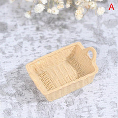 1:12 Scale Dollhouse Resin Storage Basket