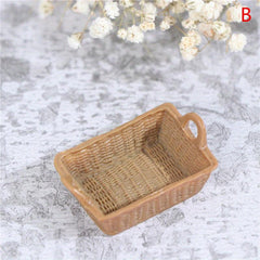 1:12 Scale Dollhouse Resin Storage Basket