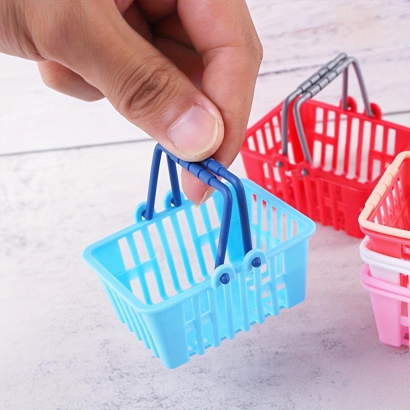 4pcs Mini Shopping Basket Dollhouse Decor Furniture Kids Pretend Play Toys