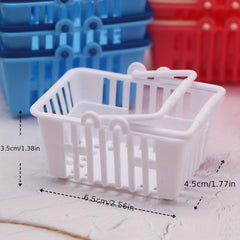 4pcs Mini Shopping Basket Dollhouse Decor Furniture Kids Pretend Play Toys