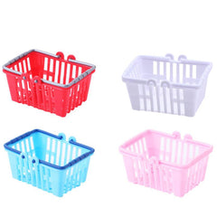 4pcs Mini Shopping Basket Dollhouse Decor Furniture Kids Pretend Play Toys
