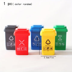 Mini Trash Can with Openable Cover for Dollhouse Play House Decoration
