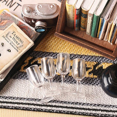 1:12 Mini Red Wine Cup Simulative Glass Goblet Dollhouse Set