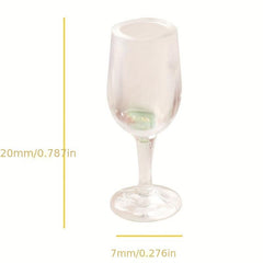 1:12 Mini Red Wine Cup Simulative Glass Goblet Dollhouse Set
