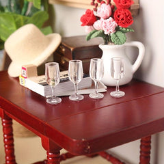 1:12 Mini Red Wine Cup Simulative Glass Goblet Dollhouse Set