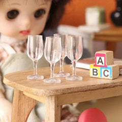 1:12 Mini Red Wine Cup Simulative Glass Goblet Dollhouse Set