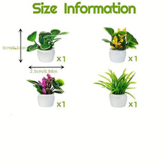4pcs Dollhouse Plant Set Bonsai Models & Accessories
