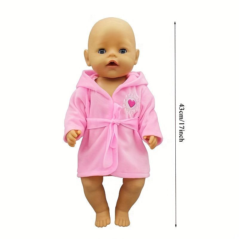 17 Inch Doll Love Bathrobe Newborn Doll Clothes Children's Holiday