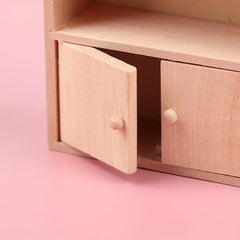 1:12 Dollhouse Wood Display Cabinet Storage Showcase Model