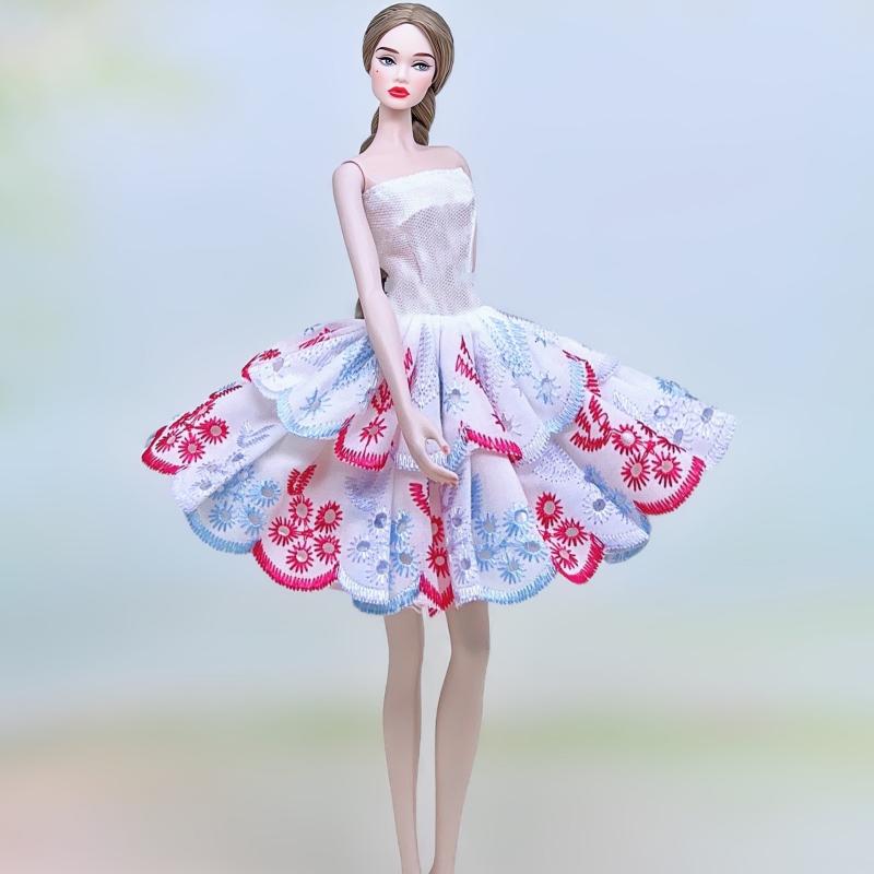 Green Lace Princess Dress for 1/6 Doll Off Shoulder Dancing Dress