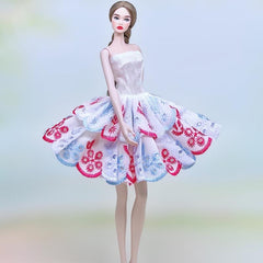 Green Lace Princess Dress for 1/6 Doll Off Shoulder Dancing Dress