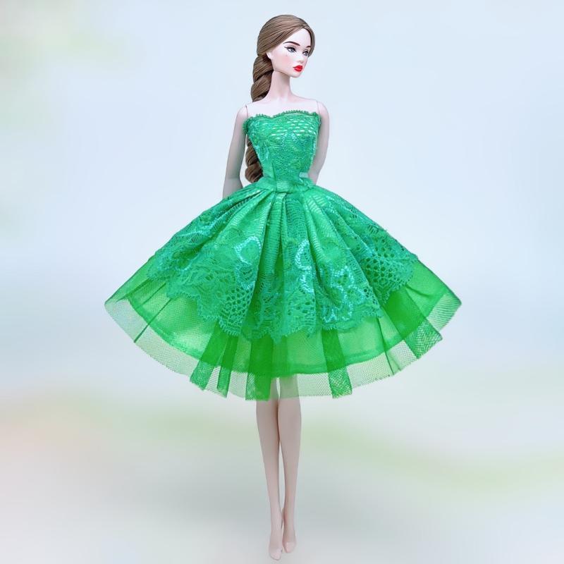 Green Lace Princess Dress for 1/6 Doll Off Shoulder Dancing Dress