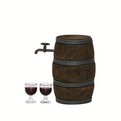 Dollhouse Wine Beer Barrel Set Beer Cask & Wine Glass Dolls House Decor
