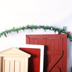 Mini Rattan String Lights for Dollhouse Christmas Gate Model