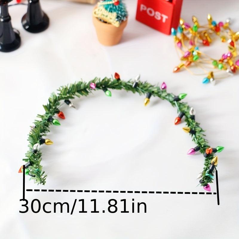 Mini Rattan String Lights for Dollhouse Christmas Gate Model
