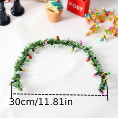 Mini Rattan String Lights for Dollhouse Christmas Gate Model