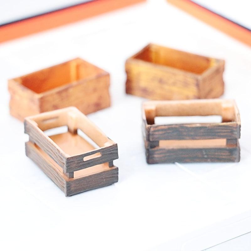 Mini Dollhouse Wood Parts Box for Scene Decoration