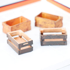 Mini Dollhouse Wood Parts Box for Scene Decoration