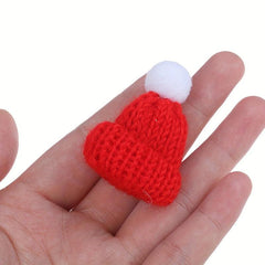 2pcs Dollhouse Christmas Hat Scarf Accessories Decor