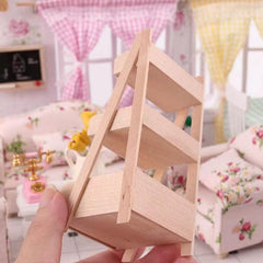 1:12 Dollhouse Wood Shelf Flower Stand Mini Furniture Model