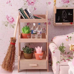 1:12 Dollhouse Wood Shelf Flower Stand Mini Furniture Model