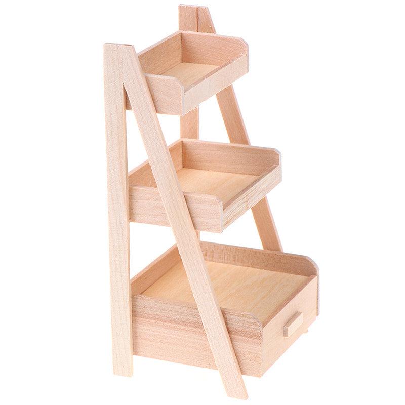 1:12 Dollhouse Wood Shelf Flower Stand Mini Furniture Model