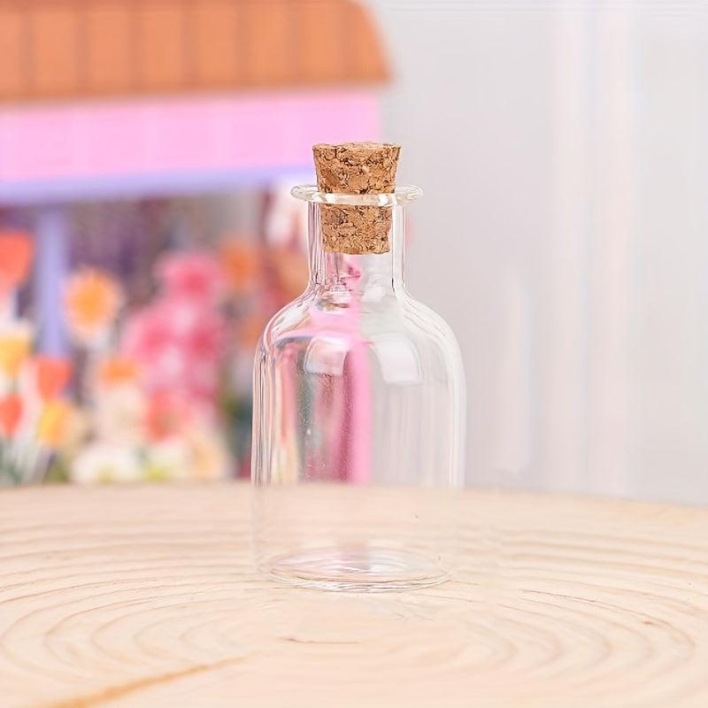 1/12 Dollhouse Glass Bottle with Cork Cover - Storage & Toy Accessory