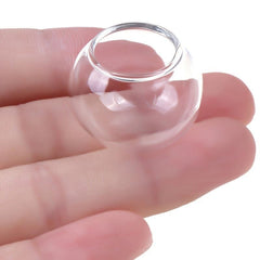 1:12 Dollhouse Mini Glass Empty Round Fish Tank Ornaments
