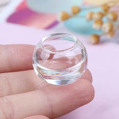 1:12 Dollhouse Mini Glass Empty Round Fish Tank Ornaments