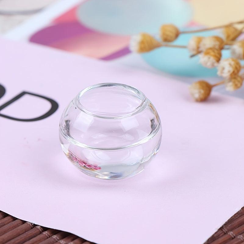1:12 Dollhouse Mini Glass Empty Round Fish Tank Ornaments