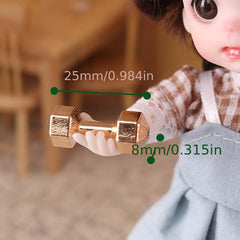 Mini Fitness Dumbbell for Dollhouse Decoration