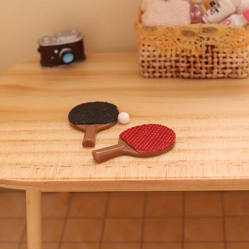 Table Tennis Racket Model DIY Accessories for Dollhouse Simulation
