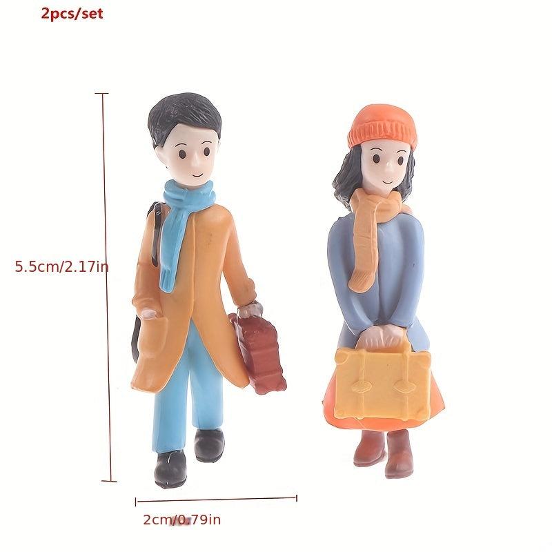 2pcs Couple Doll Toy Model Doll Decoration