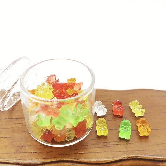 20pcs Mini Colorful Bear Ornaments DIY Crafts Dollhouse Decoration