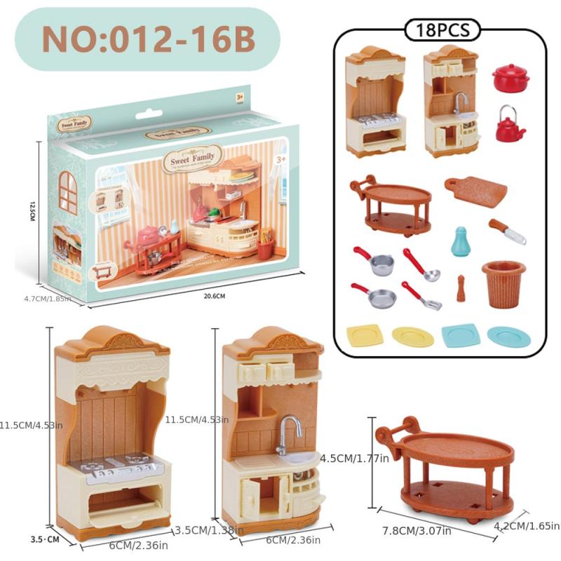 Forest Family Dollhouse Kitchen Accessories Mini Model Reindeer Animal Furniture