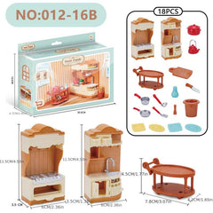 Forest Family Dollhouse Kitchen Accessories Mini Model Reindeer Animal Furniture