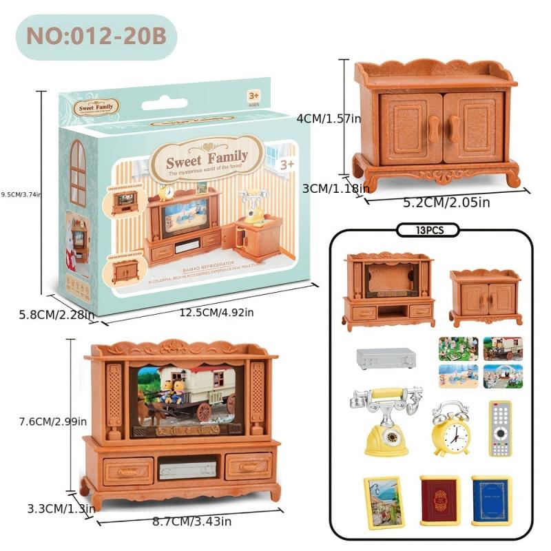 Forest Family Dollhouse Kitchen Accessories Mini Model Reindeer Animal Furniture