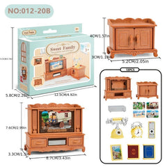 Forest Family Dollhouse Kitchen Accessories Mini Model Reindeer Animal Furniture