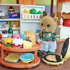 Forest Family Dollhouse Kitchen Accessories Mini Model Reindeer Animal Furniture
