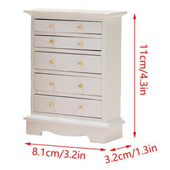 Miniature Dollhouse Chest of Drawers - Stylish Decoration for Dollhouse