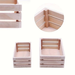 1pc Mini Wooden Storage Basket Model for Doll House