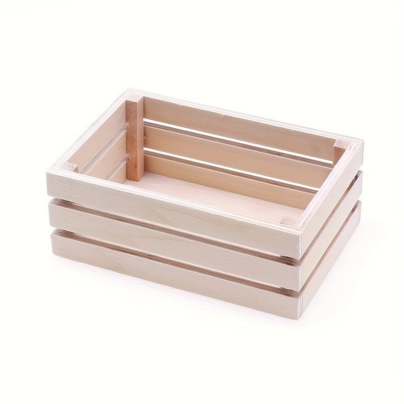 1pc Mini Wooden Storage Basket Model for Doll House