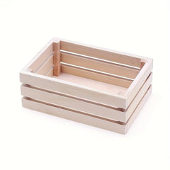 1pc Mini Wooden Storage Basket Model for Doll House
