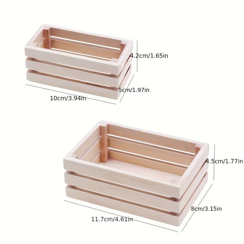 1pc Mini Wooden Storage Basket Model for Doll House