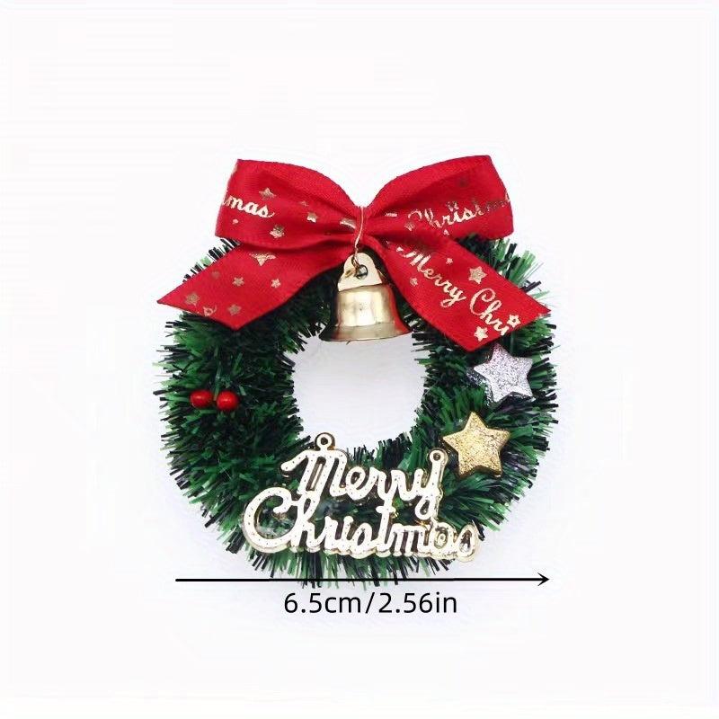 2pcs Dollhouse Christmas Garland Wreath Model Doll House Decor Toy