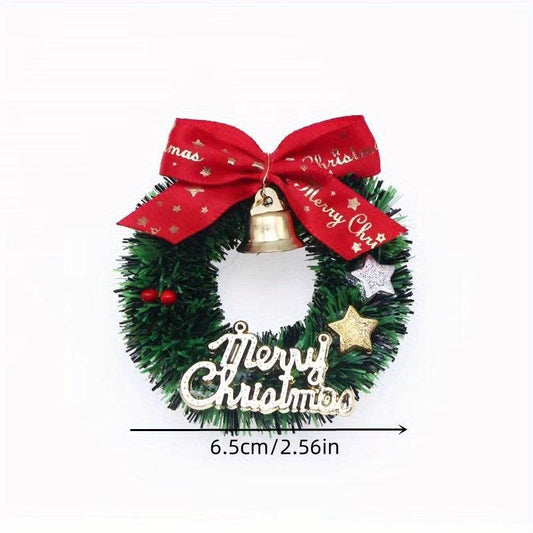 2pcs Dollhouse Christmas Garland Wreath Model Doll House Decor Toy